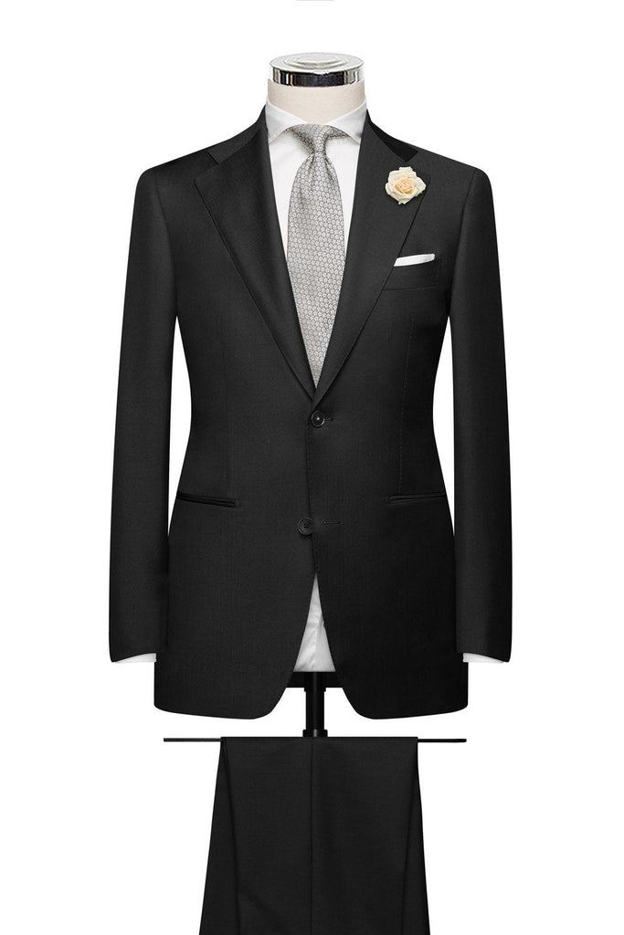 Barberis Canonico Anthracite Fine Twill Merino Wool & Mohair Solaro Doppio Ritorto