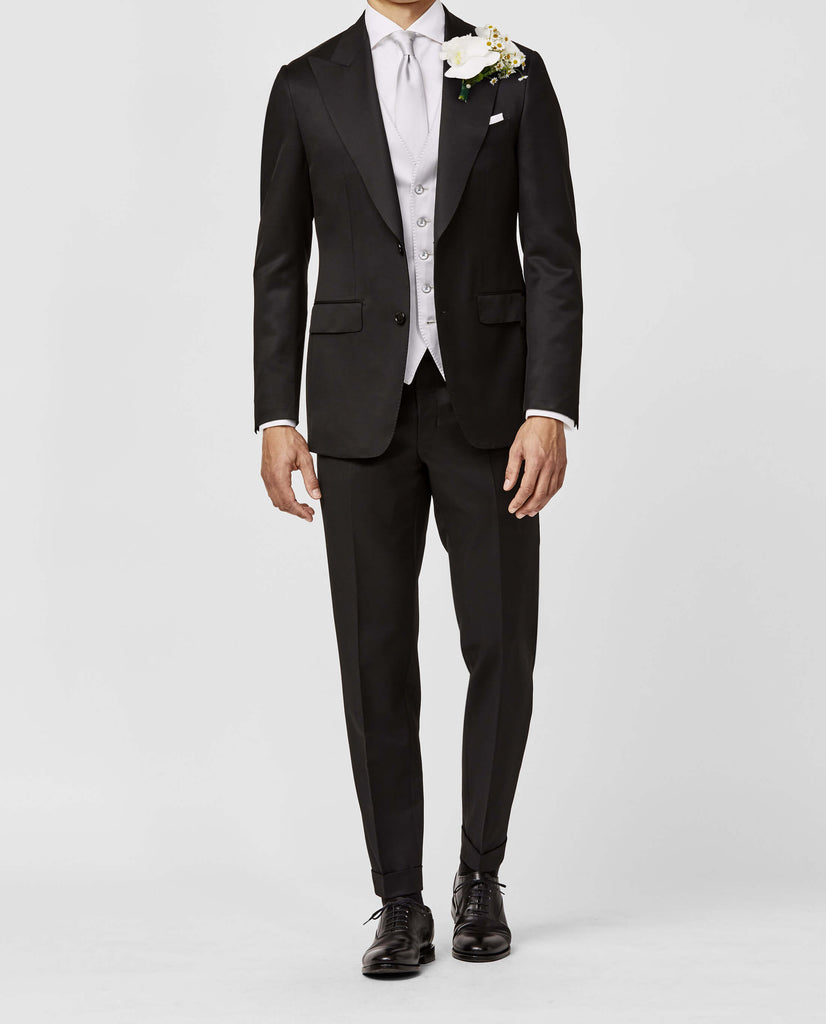 Barberis Canonico All Black Fine Twill Merino Wool & Mohair Solaro Doppio Ritorto