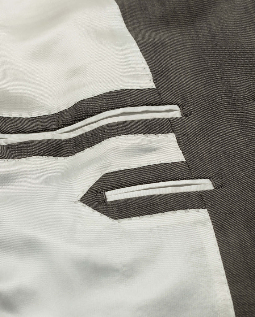 Barberis Canonico Taupe Fine Twill Merino Wool & Mohair Solaro Doppio Ritorto