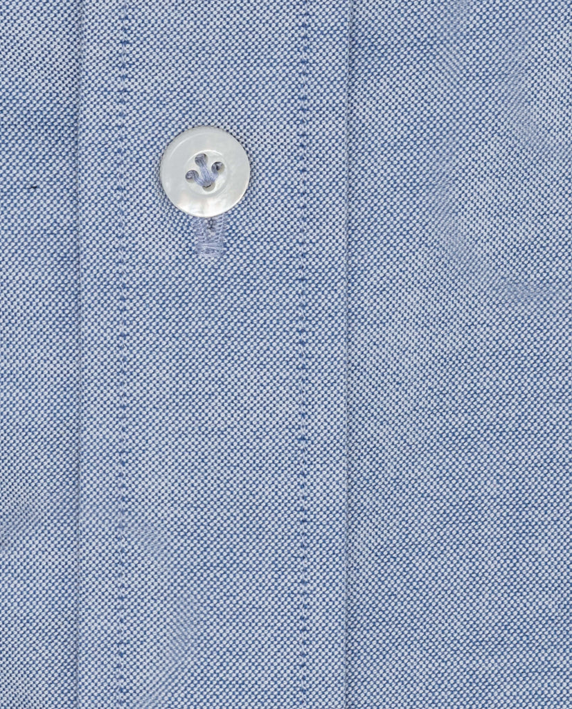 Albini Aged Blue Stretch Cotton Oxford Stretch