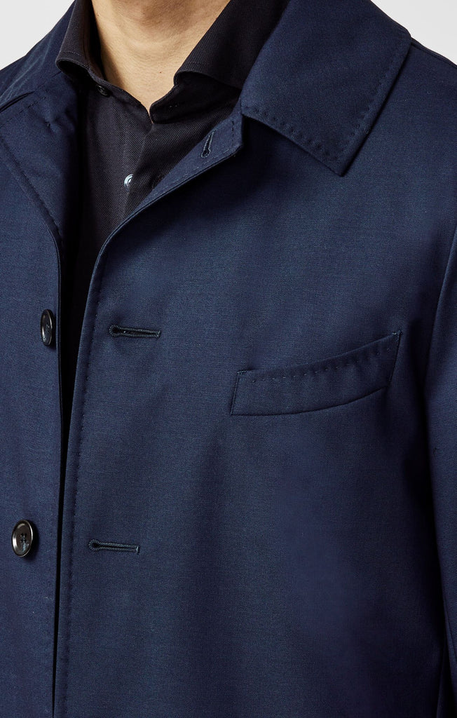 Barberis Canonico Blue Tech Wool Lightweight Water-Repellent Unconstructed Coat