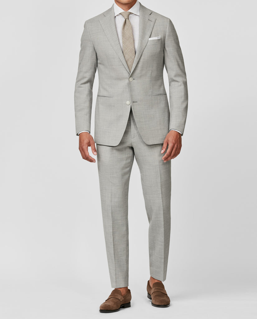 Paulo Oliveira Ice Grey Stretch Wool & Linen Blend