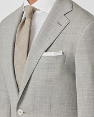 Paulo Oliveira Ice Grey Stretch Wool & Linen Blend
