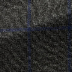 Loro-Piana-dark-grey-wool-with-blue-windowpane-C280gr Fabric