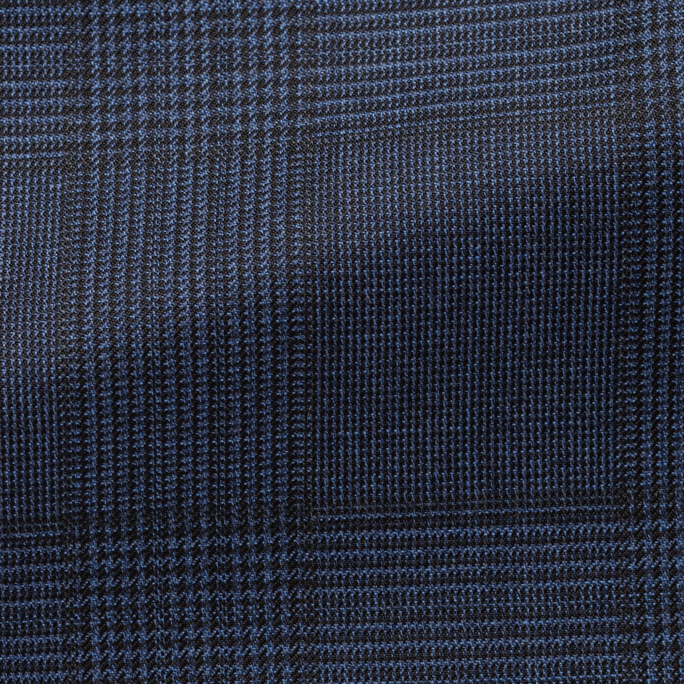 Drago Navy Blue & Black Super 120 Merino Wool with Glencheck