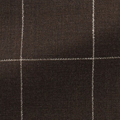 Drago-chocolate-brown-s130-wool-with-white-bouclé-windowpane-BB256gr Fabric
