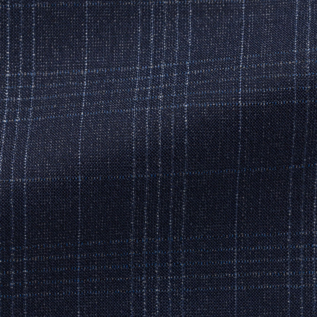 Cerruti-midnight-blue-s110-wool-with-light-blue-plaidCM BB230gr Fabric