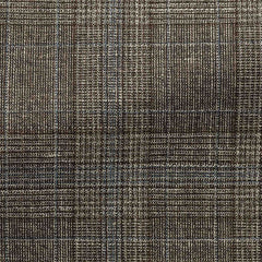 Loro-Piana-brown-wool-silk-linen-glencheck-with-light-blue-checkCM C 250gr Fabric