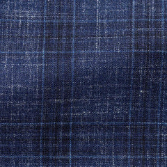 Loro-Piana-two-blue-wool-silk-linen-with-royal-blue-checkCM C 250gr Fabric
