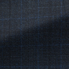Loro-Piana-Two-Blue-Stretch-Wool-With-GlencheckCM C 260gr Fabric