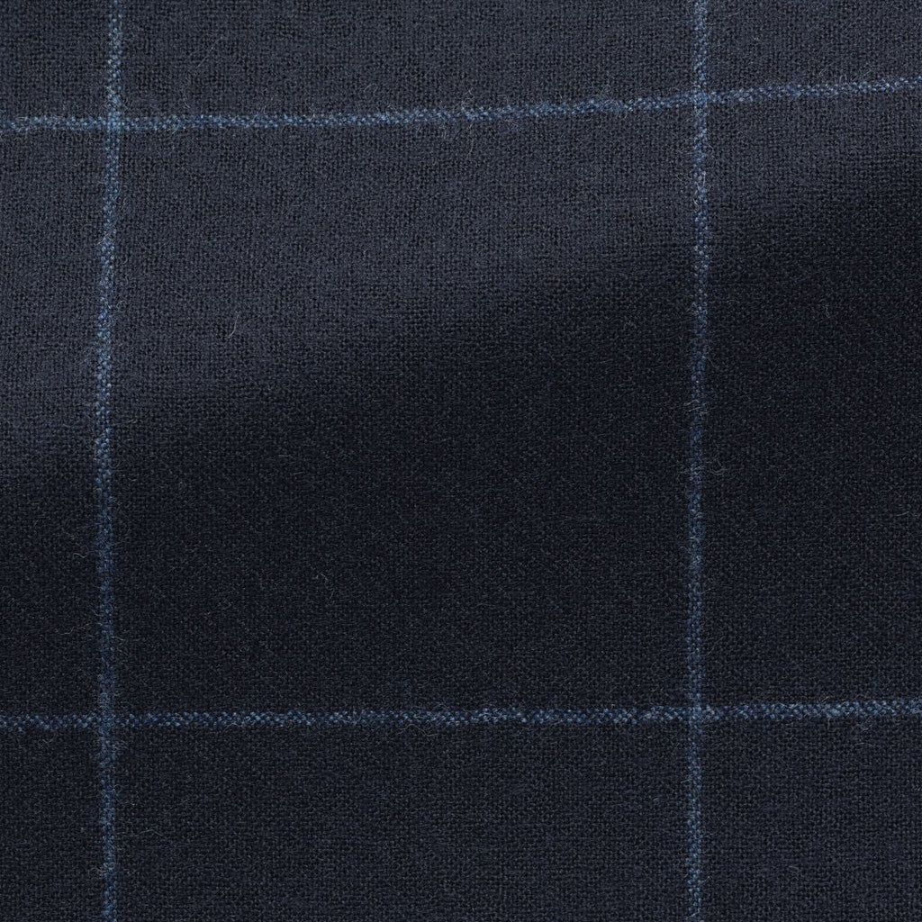 Drago-Midnight-Blue-Natural-Bi-Stretch-S130-Wool-Flannel-With-Storm-Blue-WindowpaneCM BB 280gr Fabric