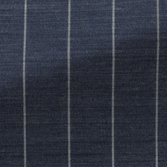 Cerruti-Indigo-S130-Wool-Plain-Weave-With-White-Pencil-StripeCM C 215gr Fabric