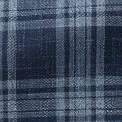 Loro-Piana-Dark-Blue-Wool-Silk-Linen-With-White-CheckCM D 250gr Fabric