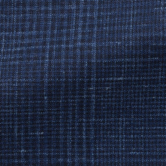 Loro-Piana-Blue-Wool-Silk-Linen-With-Navy-Glen-CheckCM D 250gr Fabric