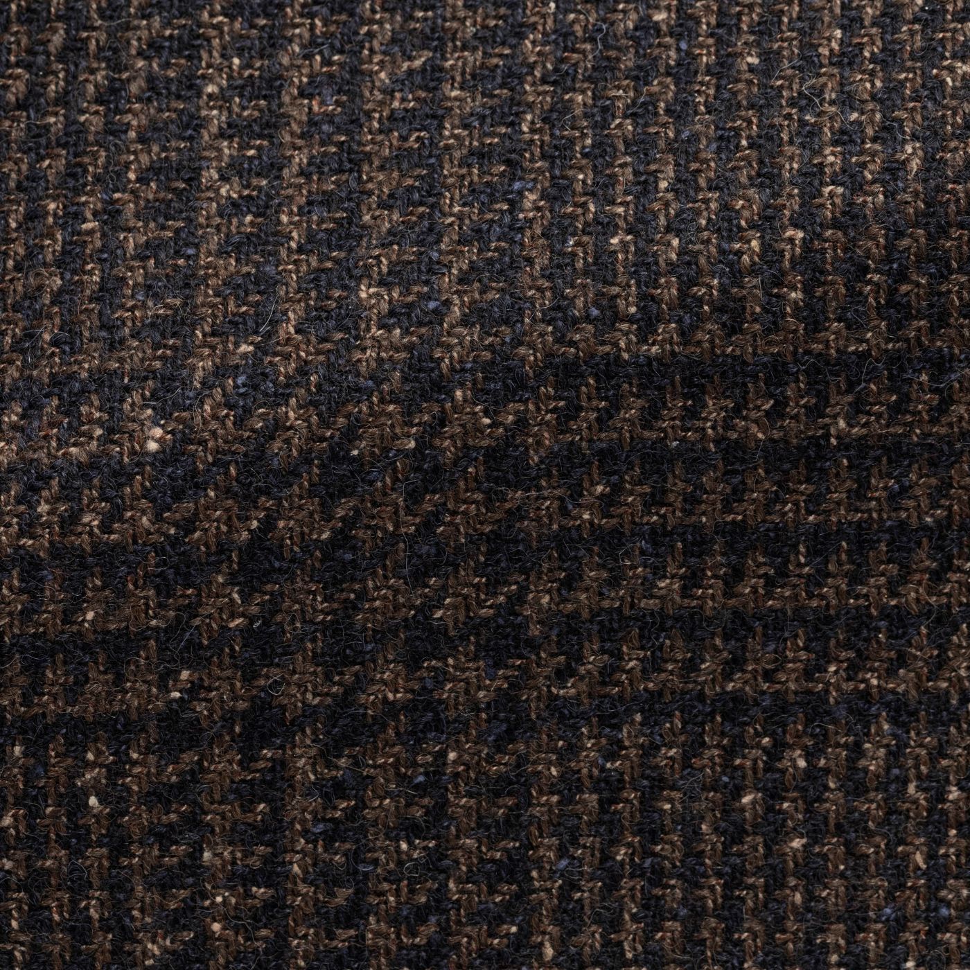 Ferla Chestnut & Navy Baby Alpaca, Wool & Silk with Glencheck