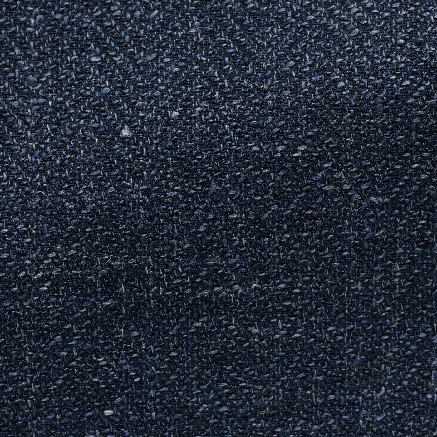 Angelico Indigo Blue Stretch Cotton & Linen Herringbone