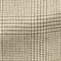Possen-Collection-sand-wool-hemp-silk-with-taupe-glencheckCM JB 300gr Fabric