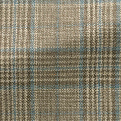 Possen-Collection-taupe-silk-wool-with-light-blue-checkCM JB 260gr Fabric