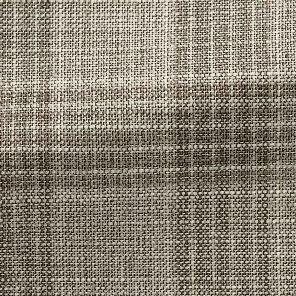 Loro-Piana-taupe-wool-silk-linen-with-light-brown-checkCM JC 250gr Fabric