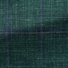 Loro-Piana-jade-green-stretch-wool-silk-linen-with-royal-blue-checkCM JC 230gr Fabric