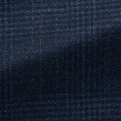 Loro-Piana-Midnight-Blue-Wool-Silk-Cashmere-Glencheck-With-Brown-CheckCM JD 280gr Fabric