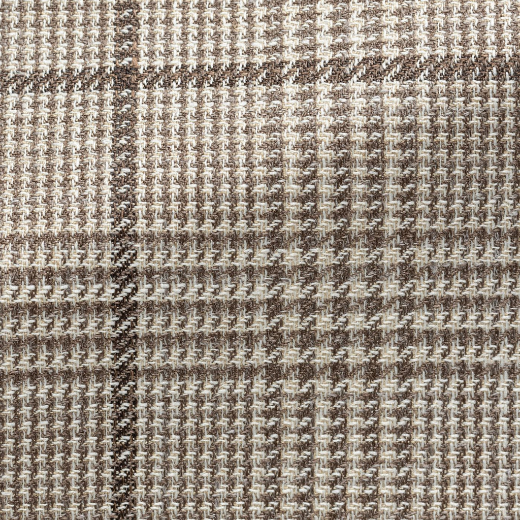 Loro-Piana-Taupe-Wool-Silk-Linen-With-Brown-CheckCM PC16 240gr Fabric