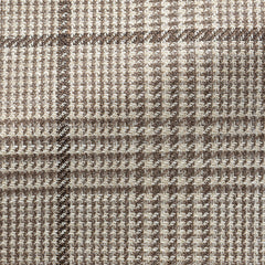 Loro-Piana-Taupe-Wool-Silk-Linen-With-Brown-CheckCM PC16 240gr Fabric