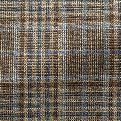 Possen-Collection-Brown-Silk-Wool-Check-With-Light-Blue-OvercheckCM PC12 260gr Fabric