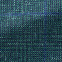 Loro-Piana-Green-Wool-Silk-Linen-Check-With-Blue-OvercheckCM PC16 240gr Fabric