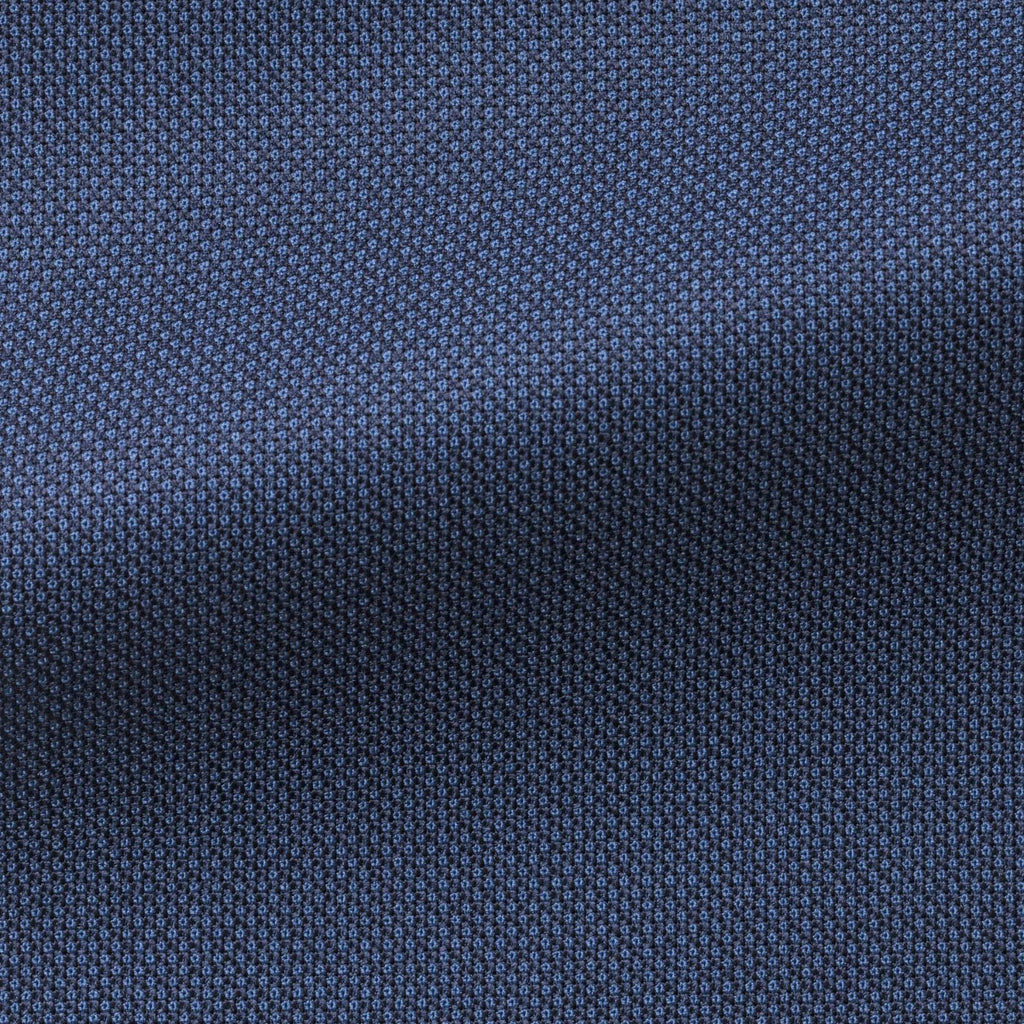 Barberis Canonico 365 Doppio Ritorto S130 Merino Wool Mid Blue Birdseye