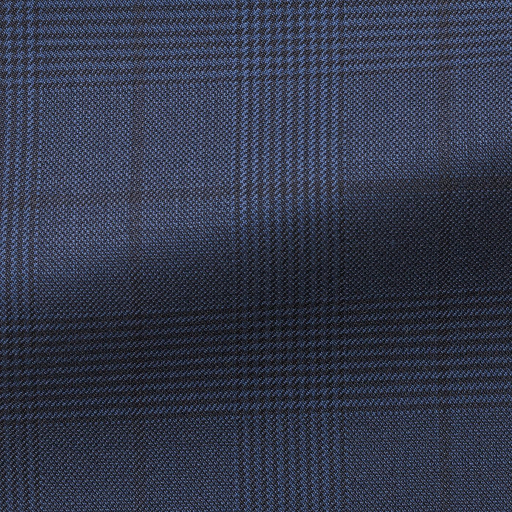 Barberis Canonico 365 Doppio Ritorto S130 Merino Wool Mid & Dark Blue Glencheck with Windowpane