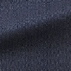 Barberis Canonico 365 Doppio Ritorto Batavia S130 Merino Wool Dark Blue Fine Herringbone