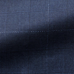 mid blue wool check with fine white windowpane Inspiration