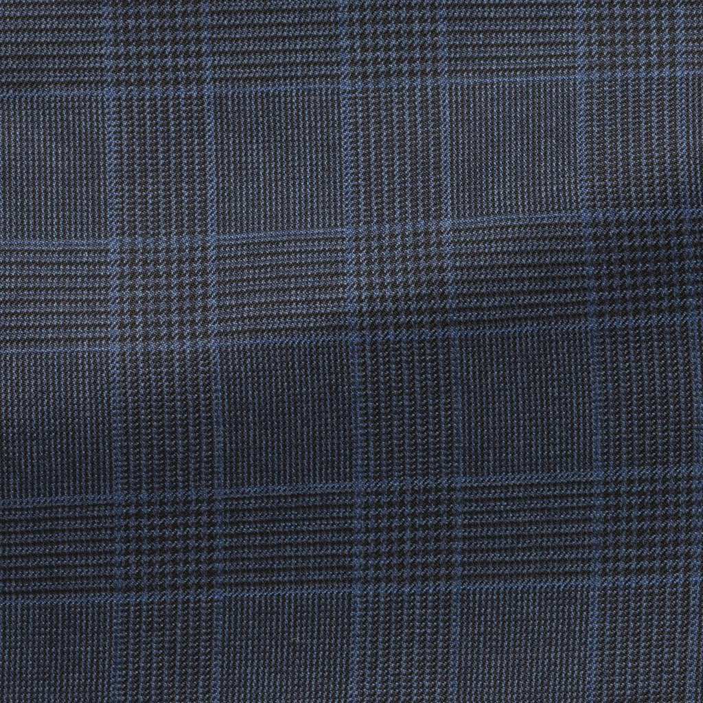 navy-s130-wool-with-mid-blue-and-black-glencheck-BB275gr Fabric