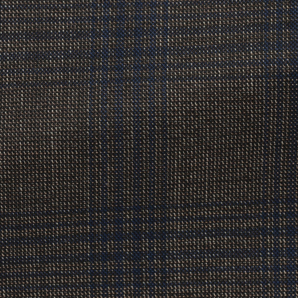 VBC-coffee-brown-s130-mouliné-wool-with-blue-checkCM BB275gr Fabric