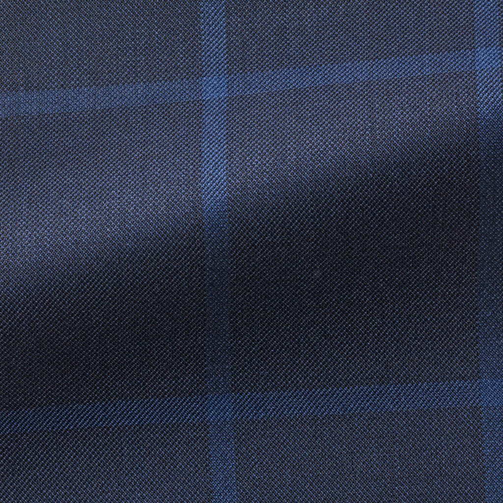 dark-blue-sharkskin-with-mid-blue-windowpane-D270gr Fabric