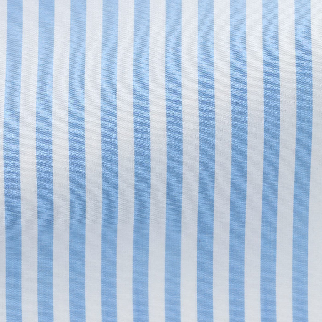 white-cotton-poplin-with-light-blue-bengal-stripePL PC05150gr Fabric