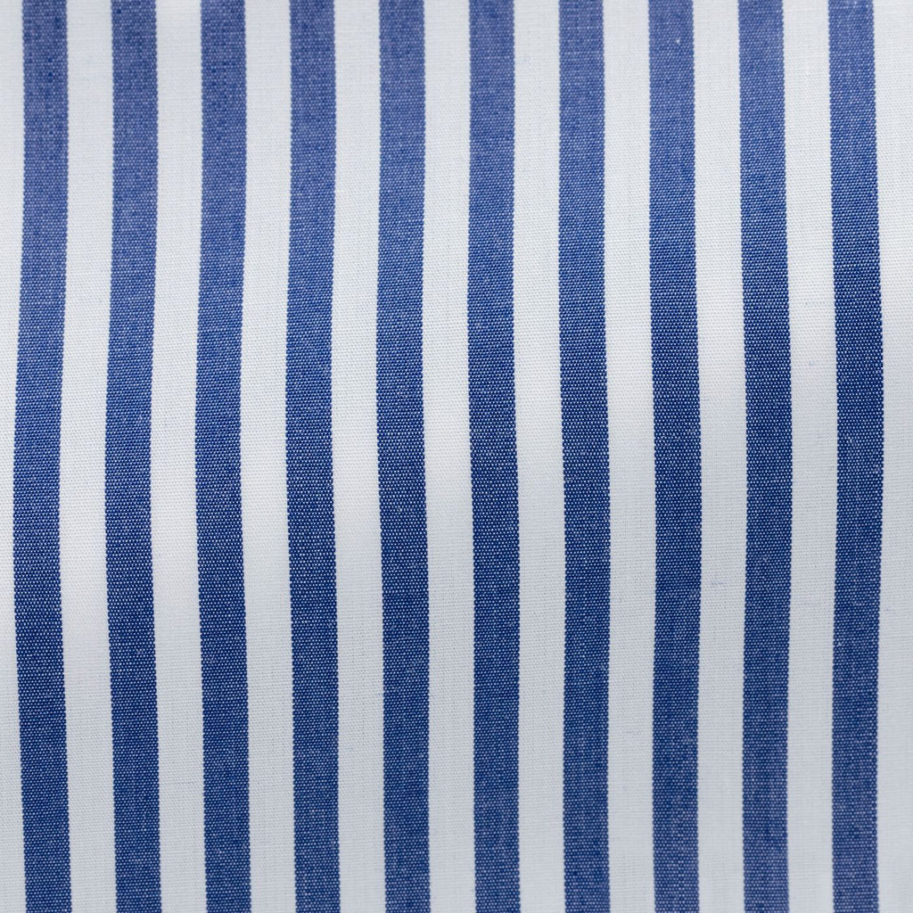 white-cotton-poplin-with-denim-blue-bengal-stripePL PC05150gr Fabric
