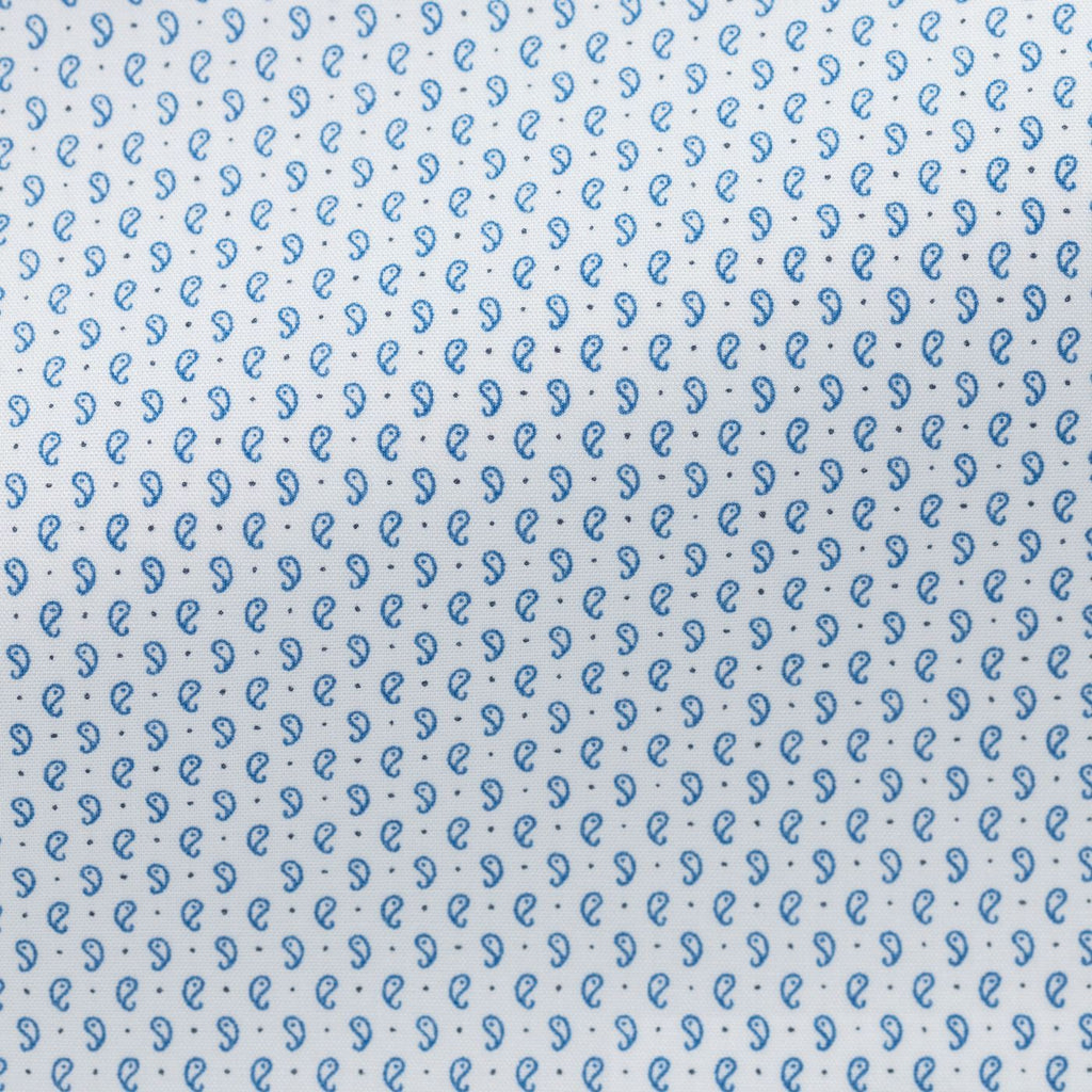 white-cotton-poplin-with-blue-paisley-printPL PC05140gr Fabric
