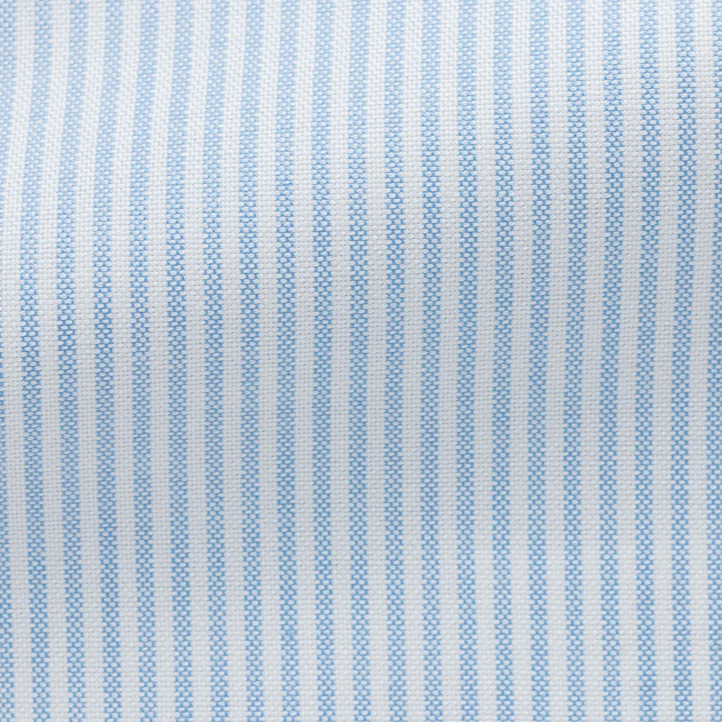 white-cotton-Oxford-with-light-blue-stripePL PC07220gr Fabric