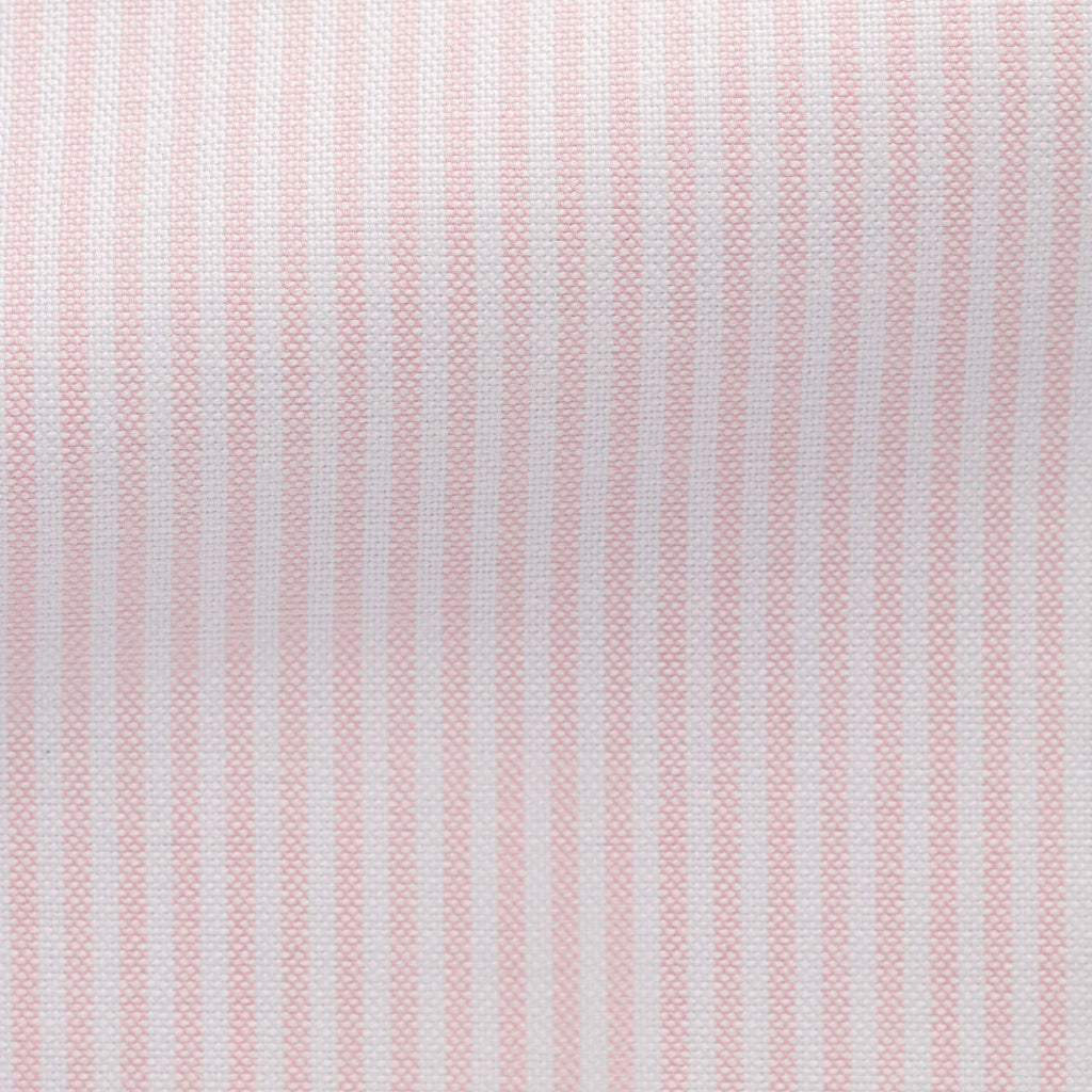 white-cotton-Oxford-with-light-pink-stripePL PC07220gr Fabric