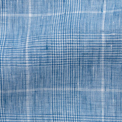 white-linen-with-cobalt-blue-glencheckPL PC07170gr Fabric