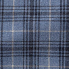 aged-blue-cotton-flannel-with-off-white-blue-checkPC07 Fabric