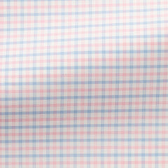 white-cotton-with-light-blue-light-pink-tattersall-checkPC09 Fabric