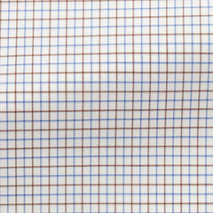 white-cotton-poplin-with-blue-brown-tattersall-checkPC09 Fabric