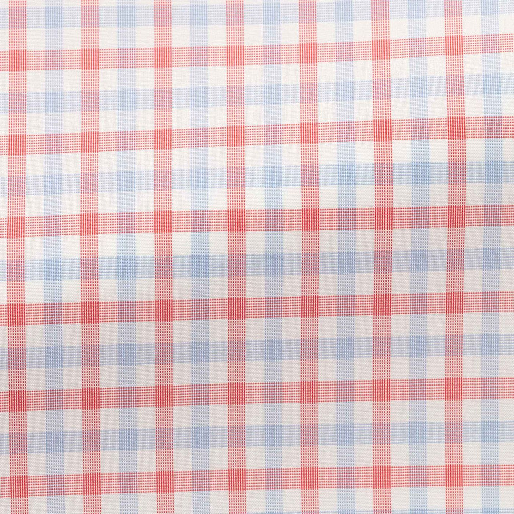 white-cotton-fil-à-fil-with-blue-red-tattersall-checkPC09 Fabric