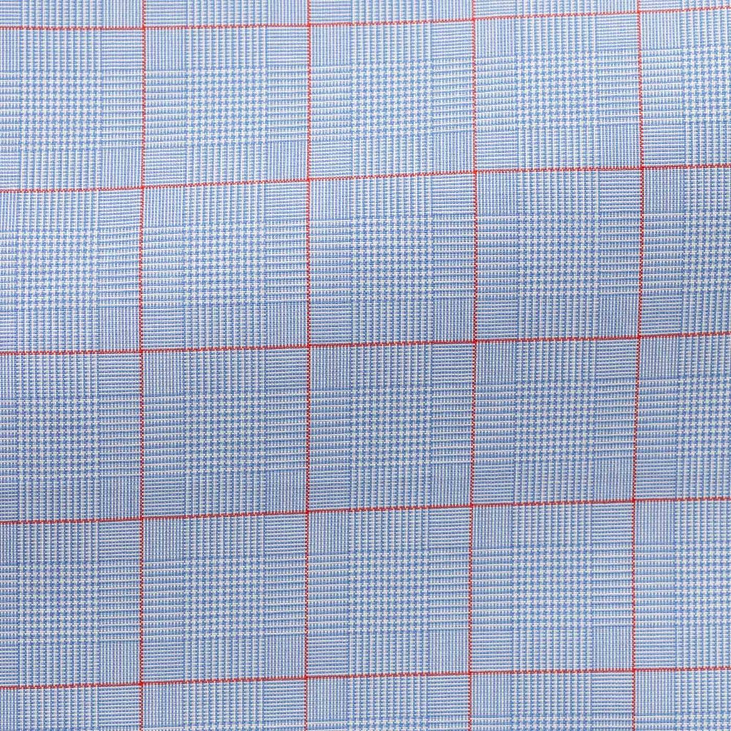 white-cotton-poplin-with-blue-red-prince-of-wales-checkPC09 Fabric