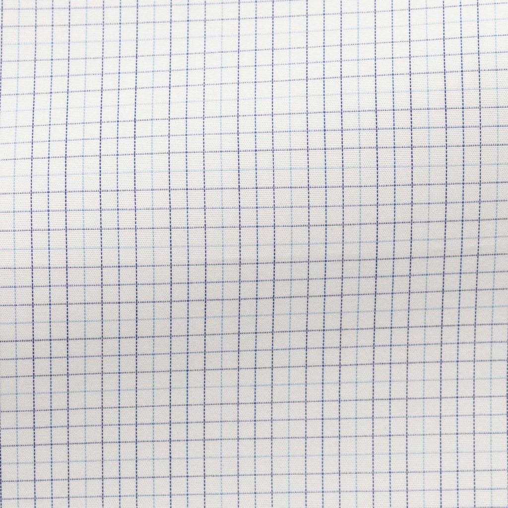 white-cotton-poplin-with-fine-mixed-blue-tattersall-checkPC13 Fabric