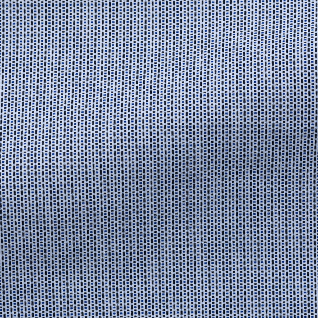 White-High-Stretch-Performance-Knit-With-Mixed-Blue-Micro-DesignPC07220gr Fabric