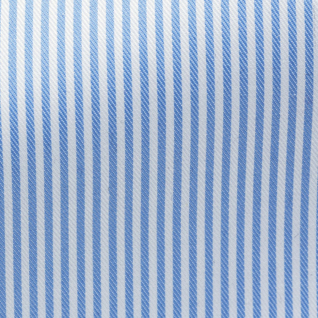 White Cotton Fine Twill With Sky Blue Stripe Inspiration